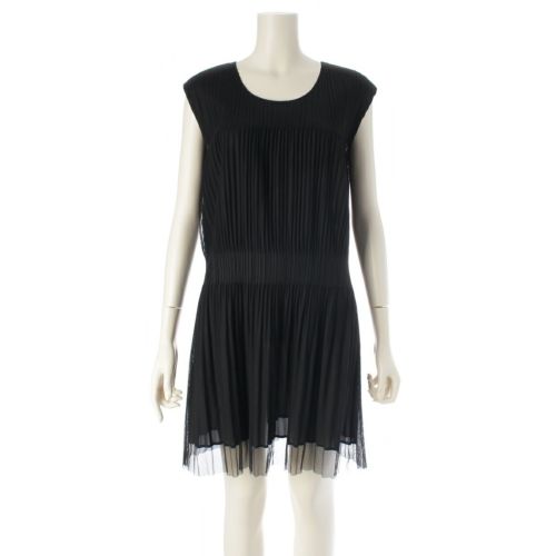 プリーツプリーズ イッセイミヤケ ノースリーブ シアー メッシュ ワンピース チュニック トップス PP31-JT713 ブラック 3