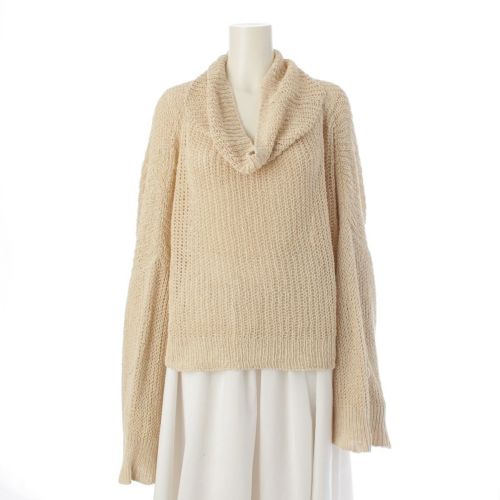 イッセイミヤケ リネン コットン 筆タグ プルオーバー ニット KL08240 ベージュ S