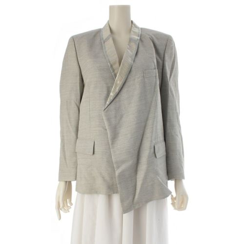 コムデギャルソン AD1991 91AW ウール CHIC PUNK シック パンク PVC襟 変形 アシンメトリー テーラードジャケット アウター GJ-05012S グレー S