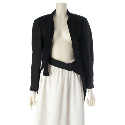 コムデギャルソン 80s e80s ウール混 変形 プリーツ タイデザイン テーラードジャケット GJ-11010M ブラック M