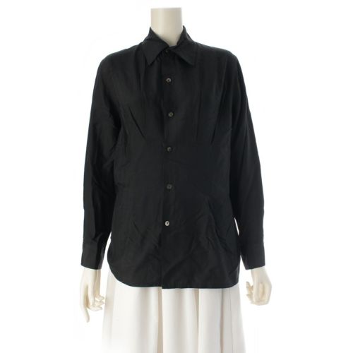 コムデギャルソン 80s 初期 シルク シャーリング シャツ ブラウス GB-05030 ブラック M