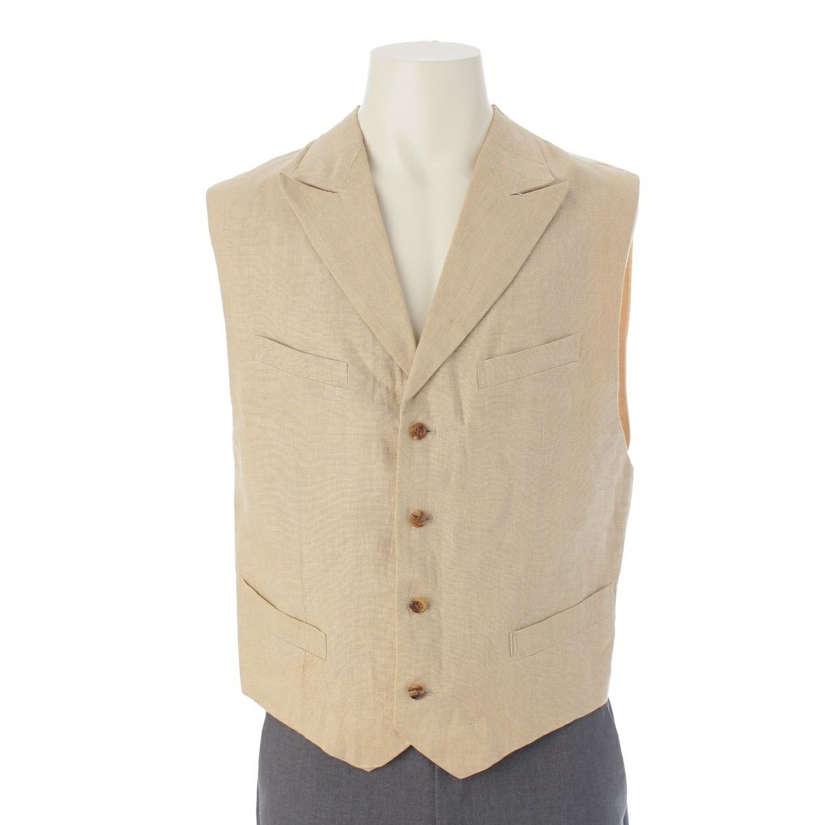 コムデギャルソンオムプリュス AD1990 91SS リネン 6.1 THE MAN 切替 ジレ ベスト トップス PV110010 ベージュ M