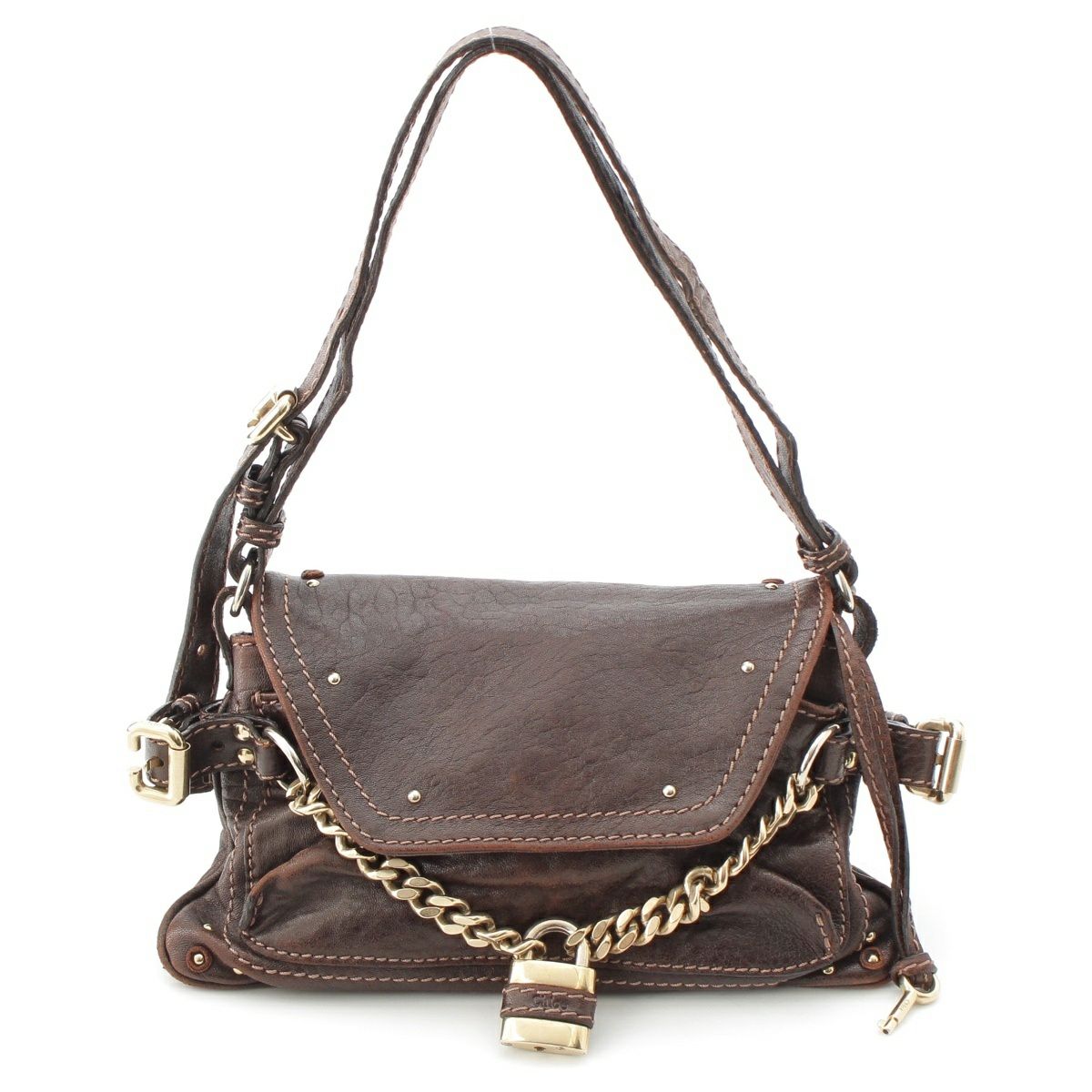 クロエ パディントン レザー ワンショルダー ショルダーバッグ ブラウン