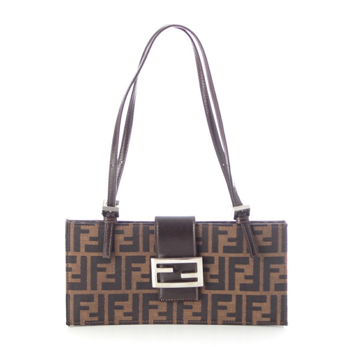 フェンディ ズッカ柄 ショルダー ハンドバッグ ブラウン