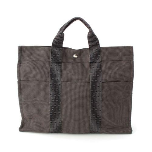 エルメス エールラインMM ナイロン キャンバス トートバッグ グレー