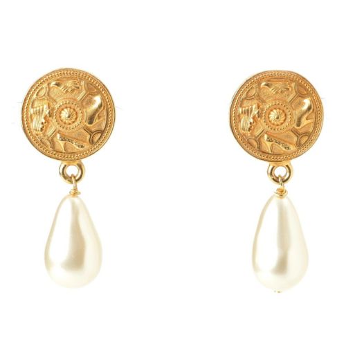 サルヴァトーレフェラガモ パール イヤリング アクセサリー ゴールド