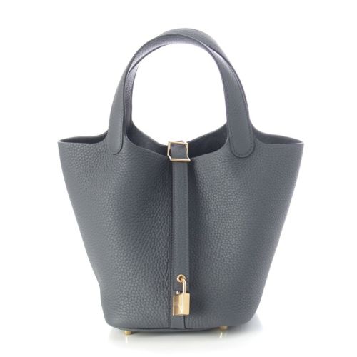 エルメス K刻印 トリヨンクレマンス ピコタンロックPM ハンドバッグ グリミスティ ゴールド金具