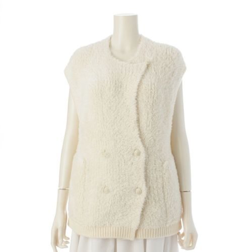 ドゥロワー アルパカ×ナイロン 3G シャギーニット ジレ ベスト トップス 6515-299-0513 ホワイト ‐