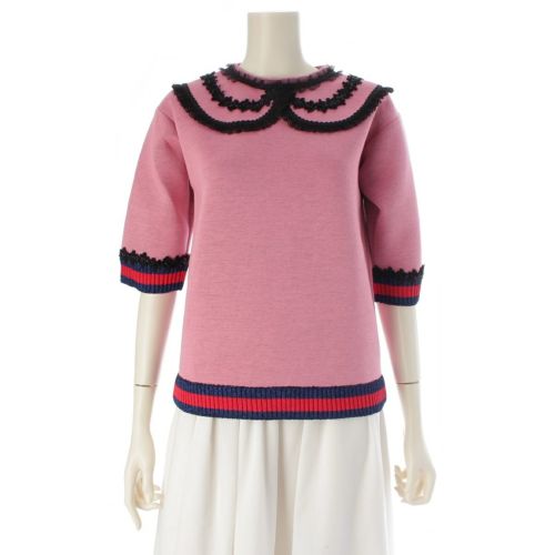 グッチ シェリーライン レース ボンディング 半袖 トップス 458341 ピンク 12