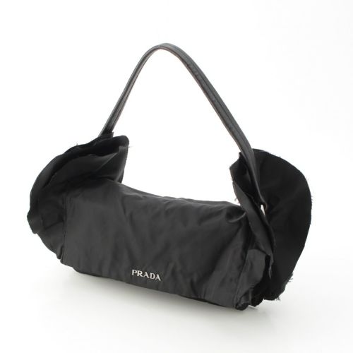 プラダ テスート ナイロン フリル ワン ショルダーバッグ BR4023 ブラック