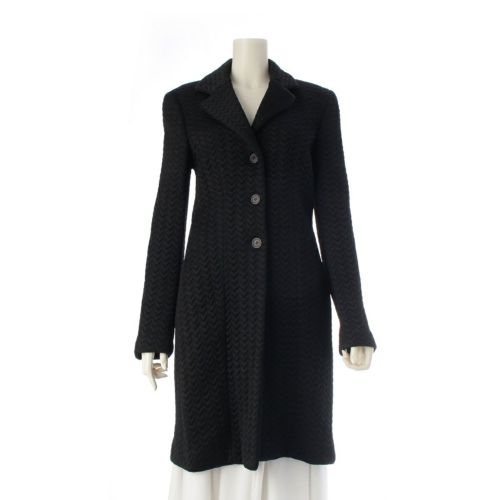 ジョルジオアルマーニ ウール混 チェスター ロング コート アウター ブラック 42