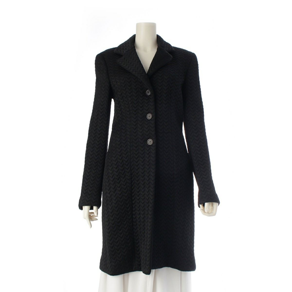 ジョルジオアルマーニ ウール混 チェスター ロング コート アウター ブラック 42