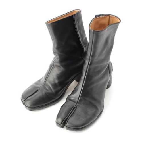 メゾンマルジェラ レザー TABI ショート ブーツ ブラック 41