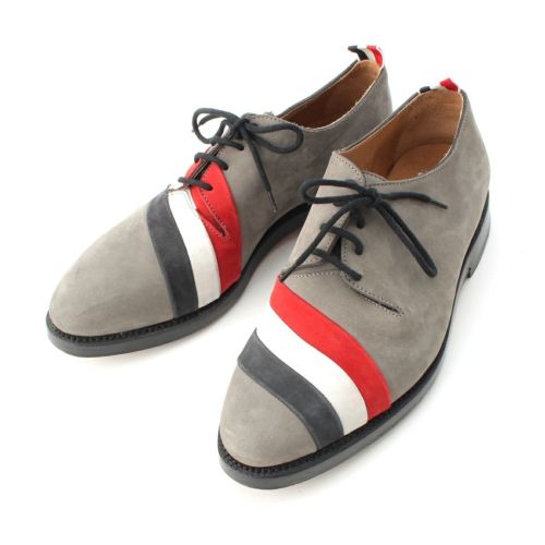 トムブラウン ヌバックレザー トリコロール ドレスシューズ グレー 42