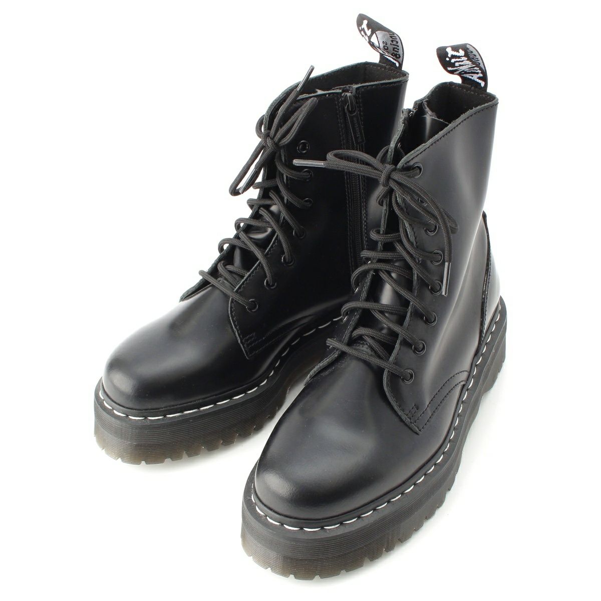 ドクターマーチン JADON レザー 8ホール ホワイトステッチ ショート ブーツ ブラック UK8