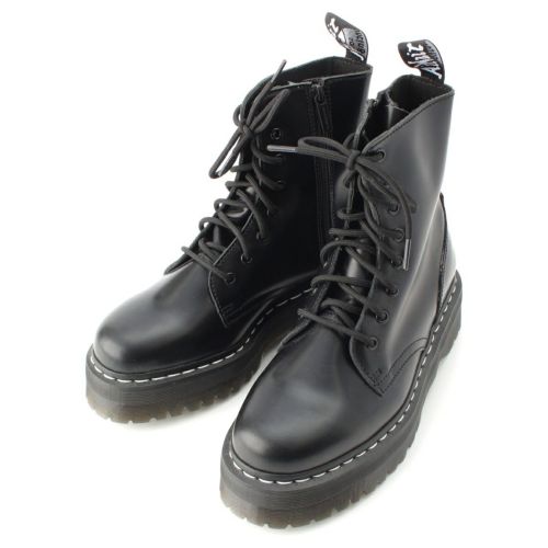 ドクターマーチン JADON レザー 8ホール ホワイトステッチ ショート ブーツ ブラック UK8