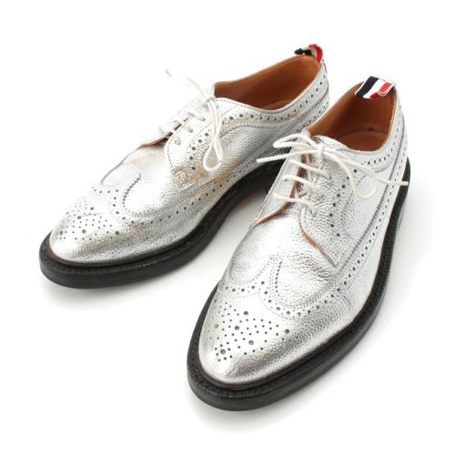 トムブラウン ウイングチップ メダリオン ドレスシューズ シルバー UK6.5