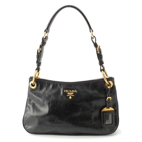 プラダ レザー ヴィッテロシャイン ワン ショルダーバッグ BR4894 ブラック