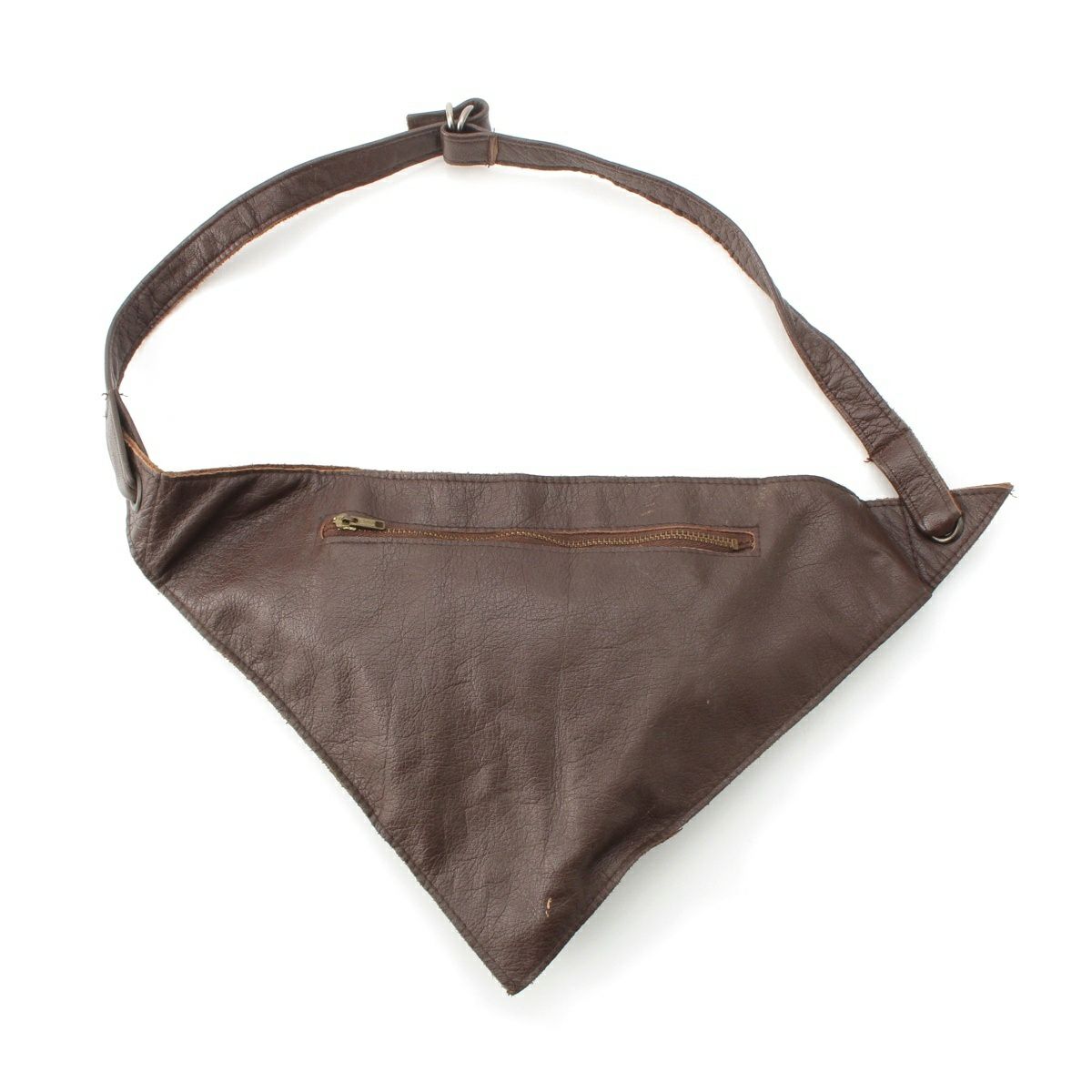 イッセイミヤケ レザー スポーツ トライアングル ウエストポーチ ベルト ウエストバッグ ブラウン