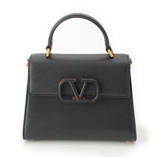 ヴァレンティノ レザー Vスリング 2WAY ハンドバッグ ブラック