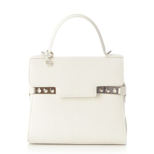 デルヴォー Tempete タンペート PM クリスピーカーフ シルバー金具 ハンドバッグ 2WAY ショルダー アイボリー