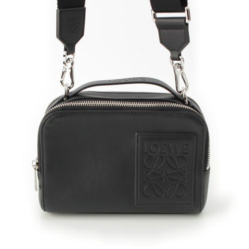 ロエベ サテンカーフ アナグラム カメラバッグ ミニ ショルダーバッグ C565R41X04 ブラック