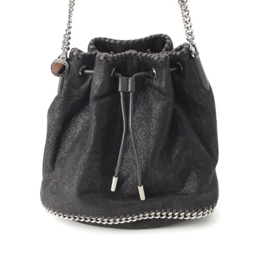 ステラマッカートニー ファラベラ シルバーチェーン ハンドバッグ 巾着 バケット ブラック シルバー スモール