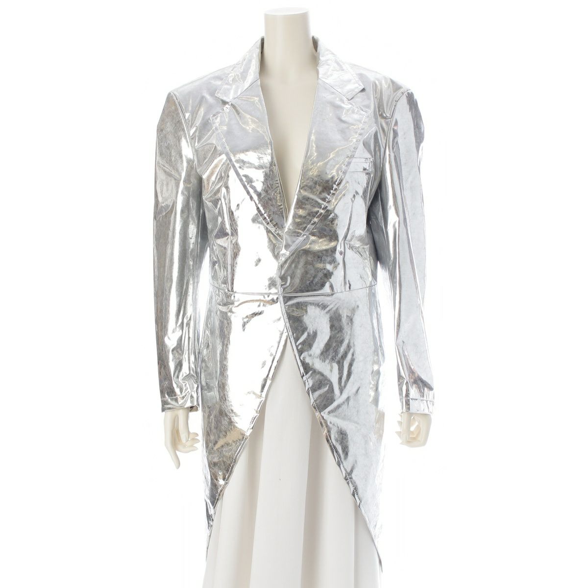 コムデギャルソンオムプリュス AD2020 燕尾 ロング テーラードジャケット PG-J026 シルバー M