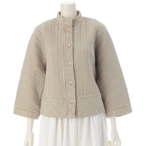 イッセイミヤケ 80s 初期 コットン 初期タグ クロップド テーラードジャケット JM31052 ベージュ 9