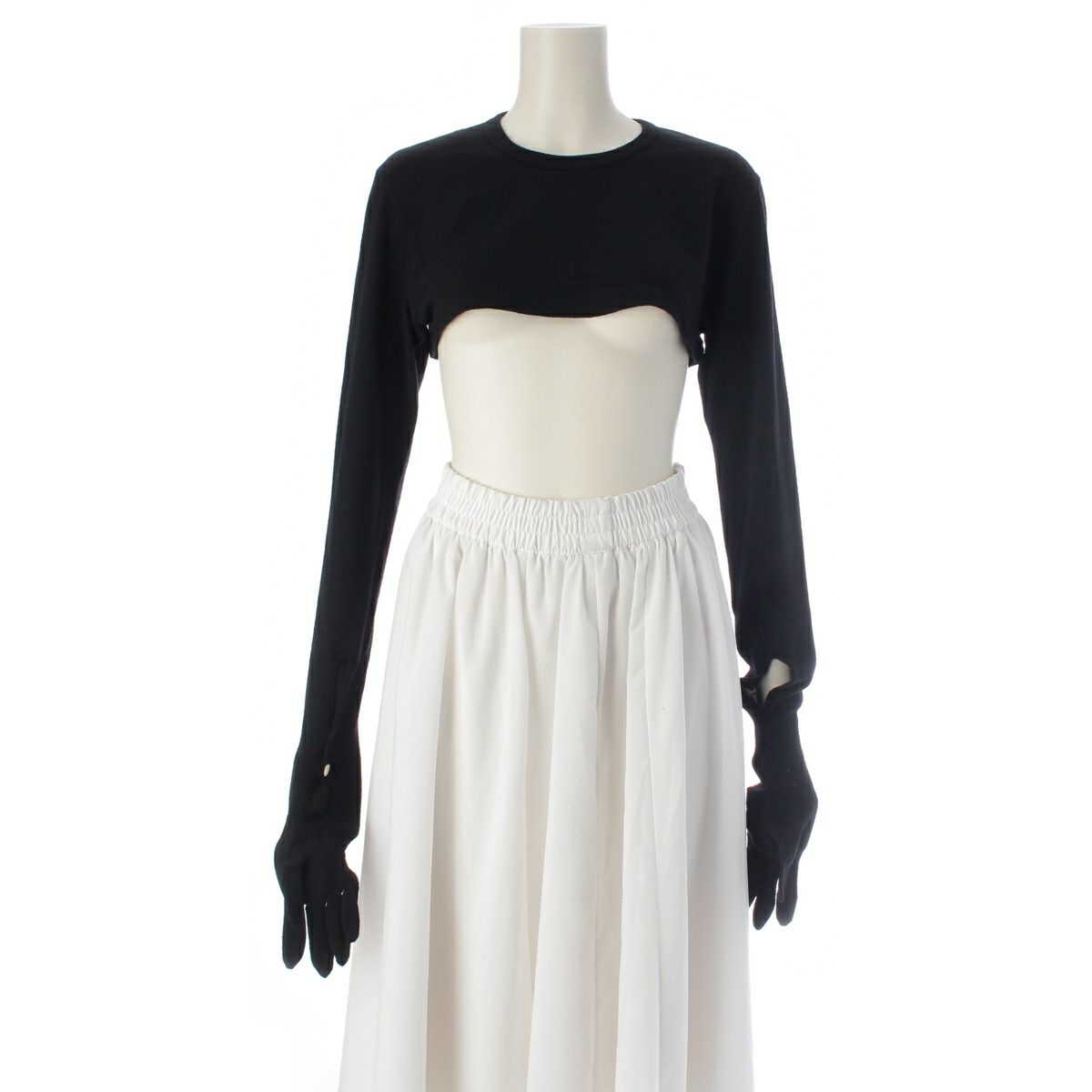 コムデギャルソン 80s e80s ウール クルーネック ハンド グローブ ニットTシャツ トップス GT-050270 ブラック