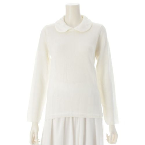 ローブドシャンブルコムデギャルソン AD1996 97SS ボディミーツ 丸襟 セーター ニット トップス RN-100140 ホワイト F