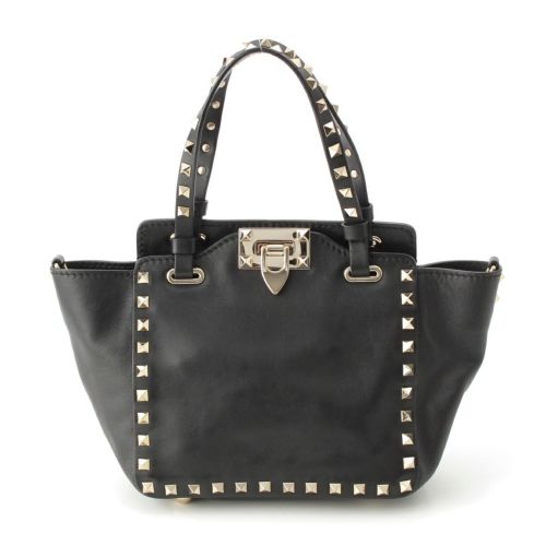 ヴァレンティノ ロックスタッズ 2WAY ショルダー ハンドバッグ ブラック