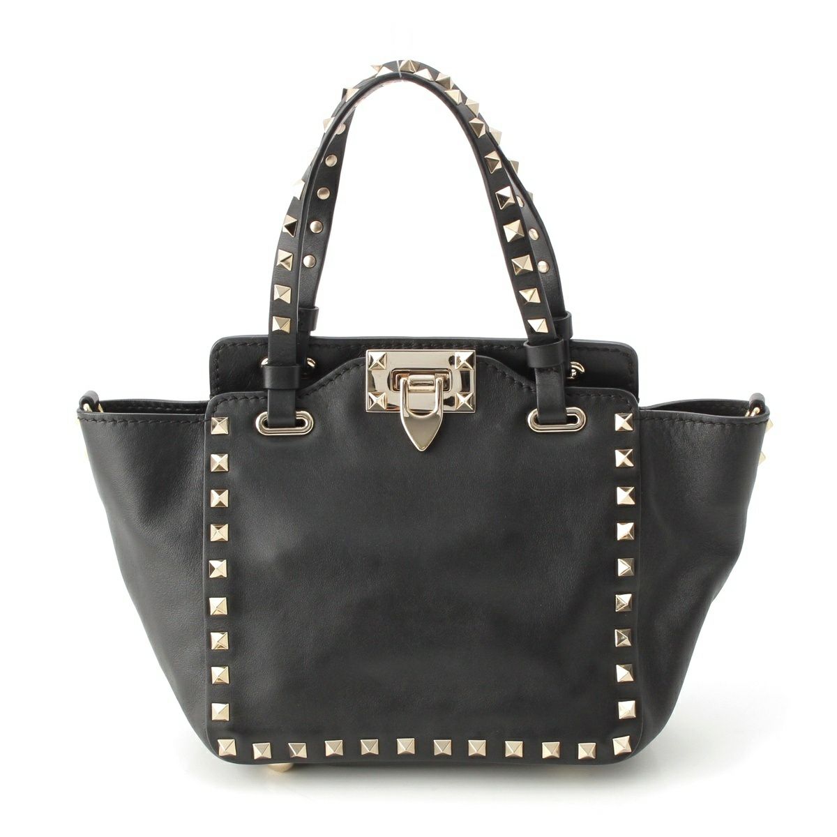 ヴァレンティノ ロックスタッズ 2WAY ショルダー ハンドバッグ ブラック