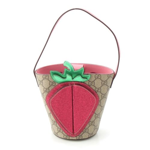 グッチ GGスプリーム ストロベリー イチゴ ハンドバッグ 630591 ベージュ