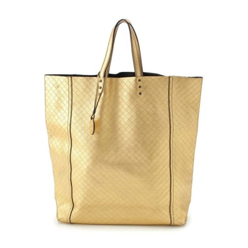 ボッテガヴェネタ レザー イントレッチオ ミラージュ トートバッグ ゴールド