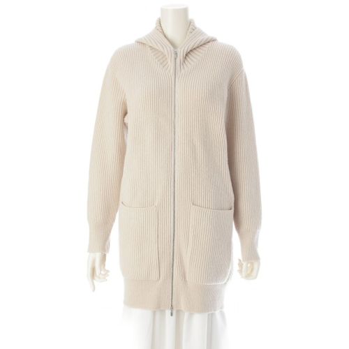 フォクシー ニューヨーク ウール×カシミヤ リブ ニット ロング カーディガン トップス 39017 ベージュ 38