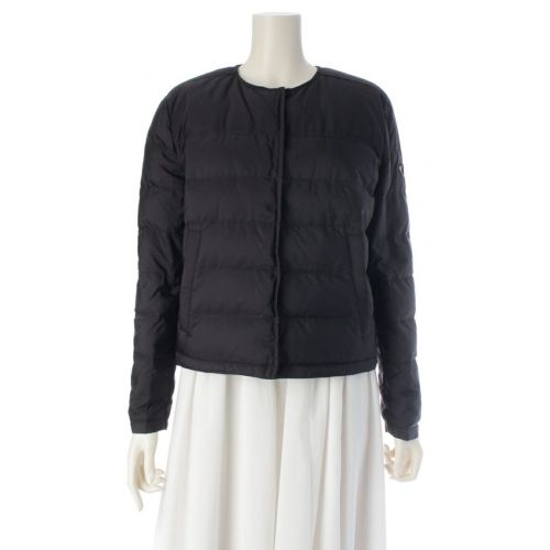 プラダスポーツ トライアングルロゴ クロップド ノーカラー ダウンジャケット アウター 29Y423 ブラック 42