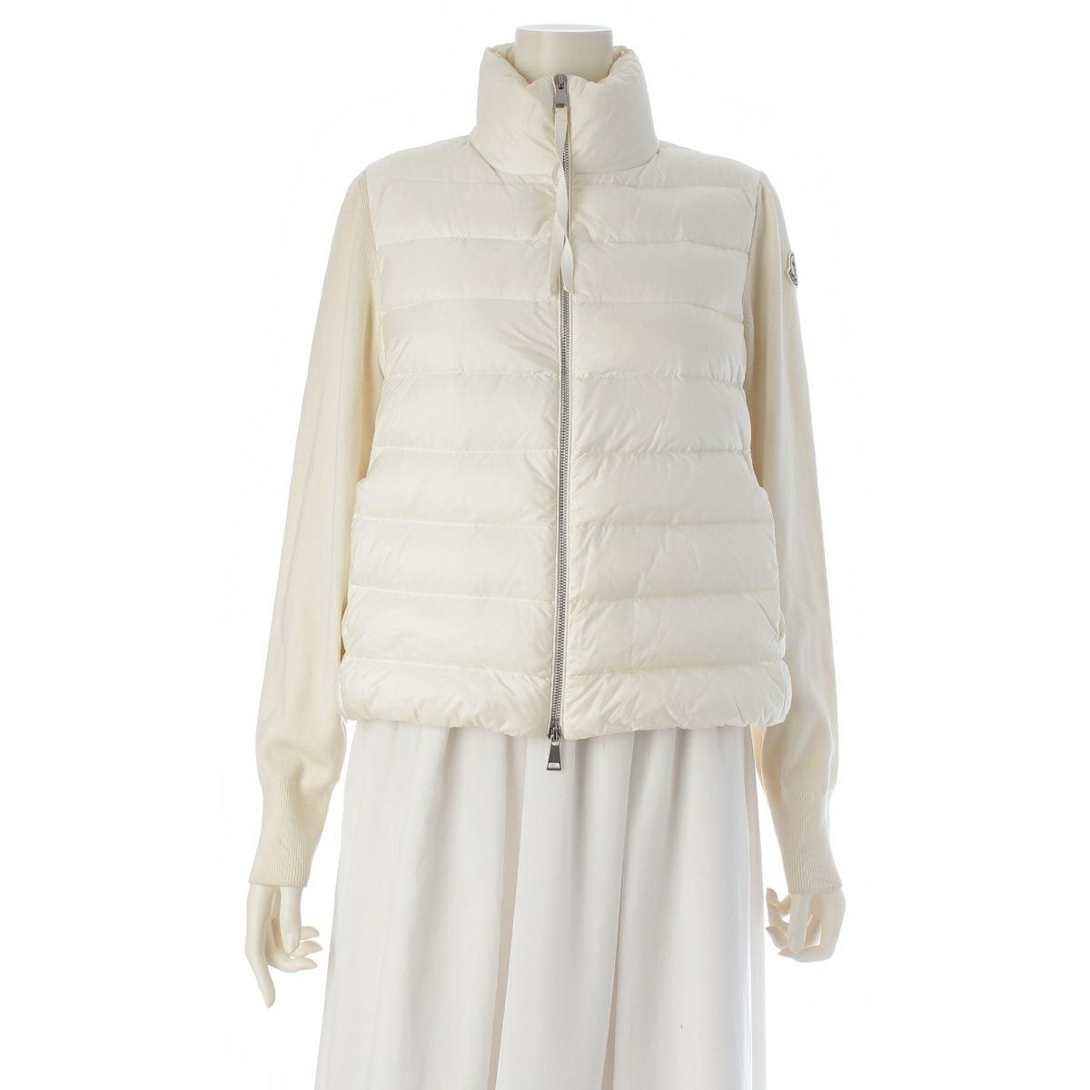 モンクレール 20年 ナイロン CARDIGAN TRICOTダウン カーディガン ホワイト XS