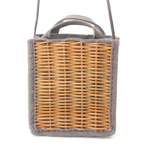 エバゴス 防水キャンバス KAGOBUKURO 2way かご ハンドバッグ グレー