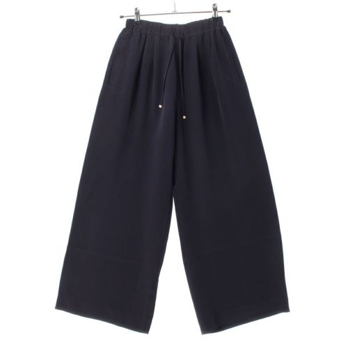 ドゥロワー 24年 シルク ジョーゼット ドロスト パンツ 6514-299-1484 ネイビー 34