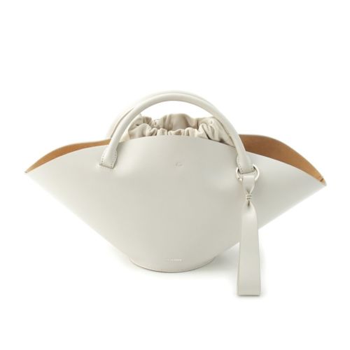 ジルサンダー ソンブレロ レザー バスケット トートバッグ ホワイト