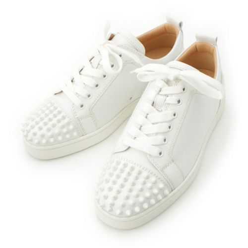 クリスチャンルブタン レザー Louis Junior Spikes スタッズ スニーカー ローカット シューズ 1130573 ホワイト 39