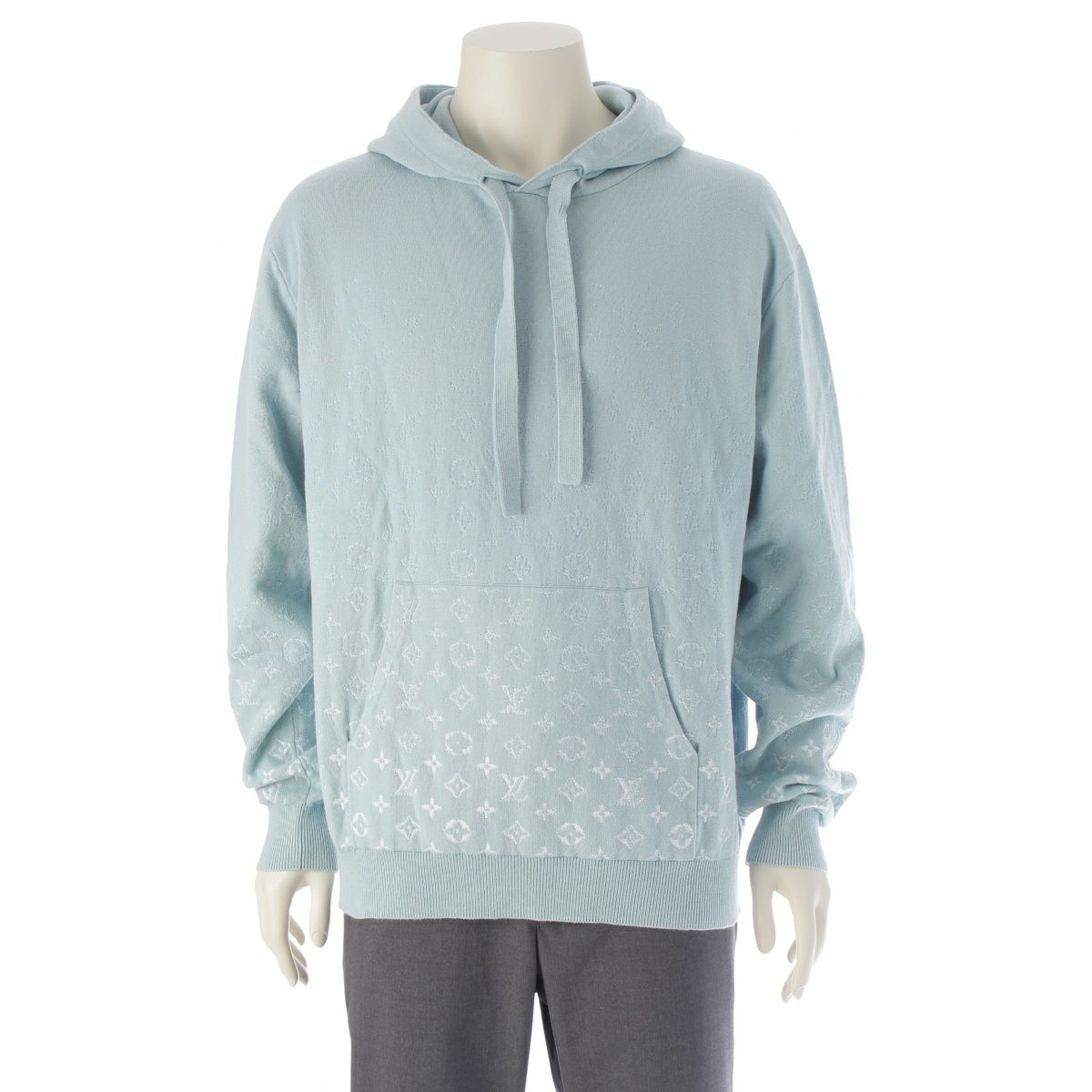 ルイヴィトン 23SS モノグラムグラディエント コットン パーカー RM231Q ブルー L