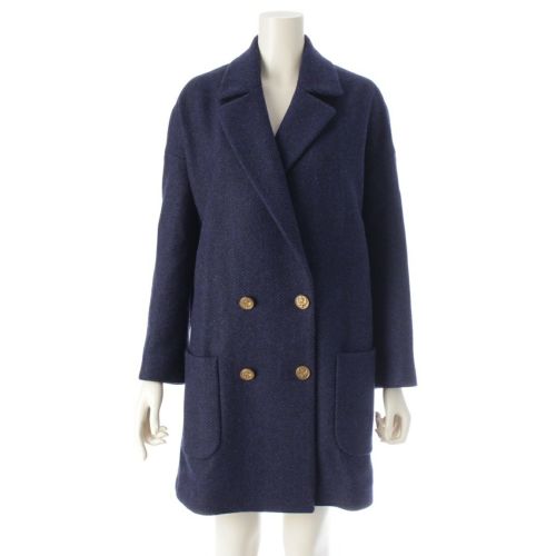 レッドヴァレンティノ ウール ダブルボタン コート ネイビー 40