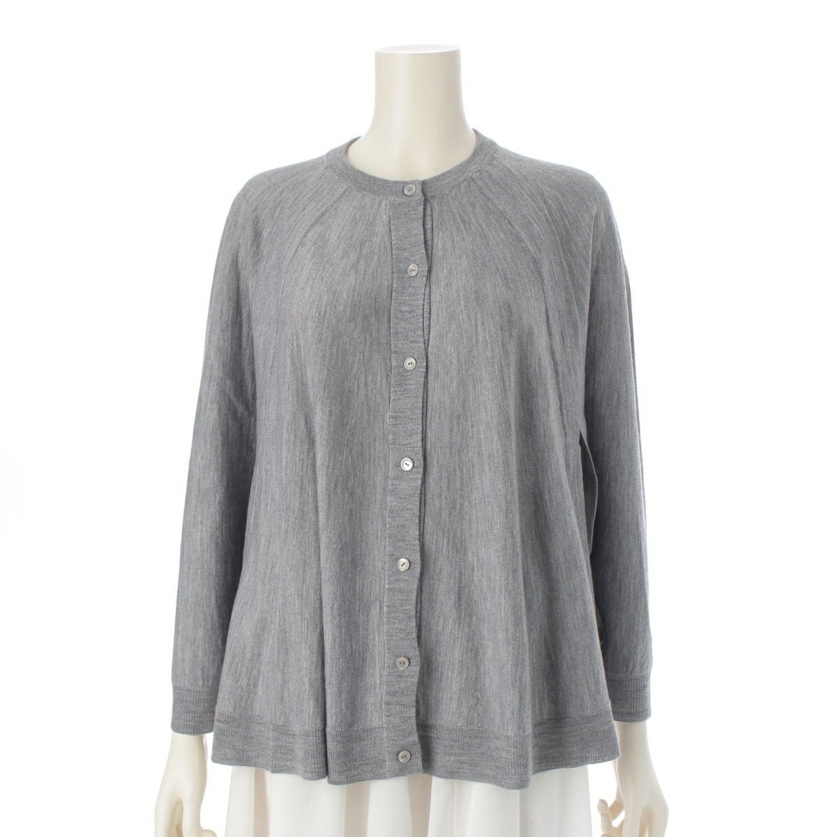 ドゥロワー 22AW PRE AUTUMN ウール カシミヤ ポンチョ ケープ カーディガン トップス 6515-105-0538 グレー