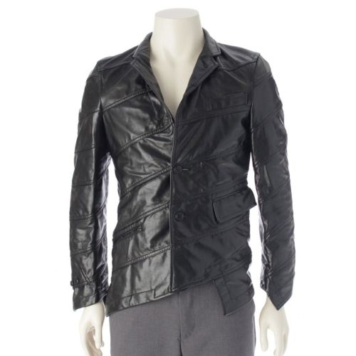 コムデギャルソンオムプリュス AD2015 フェイクレザー テーラードジャケット アウター PP-J039 ブラック XS