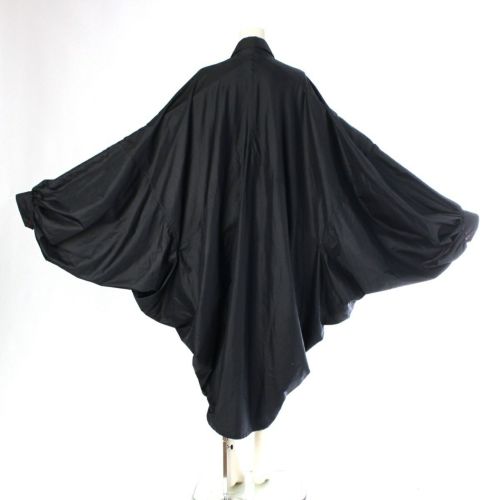 イッセイミヤケ 80's ナイロン混 筆タグ 変形 ジップアップ イカ コート JG63476 ブラック系 11