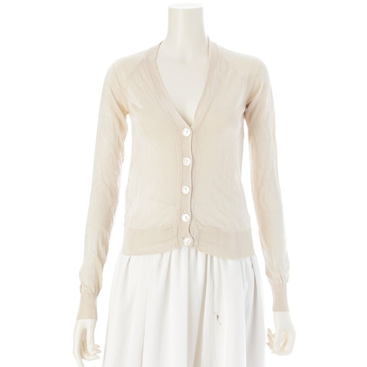 マルタンマルジェラ 白タグ ショルダー切替 ここのえ カーディガン ベージュ S