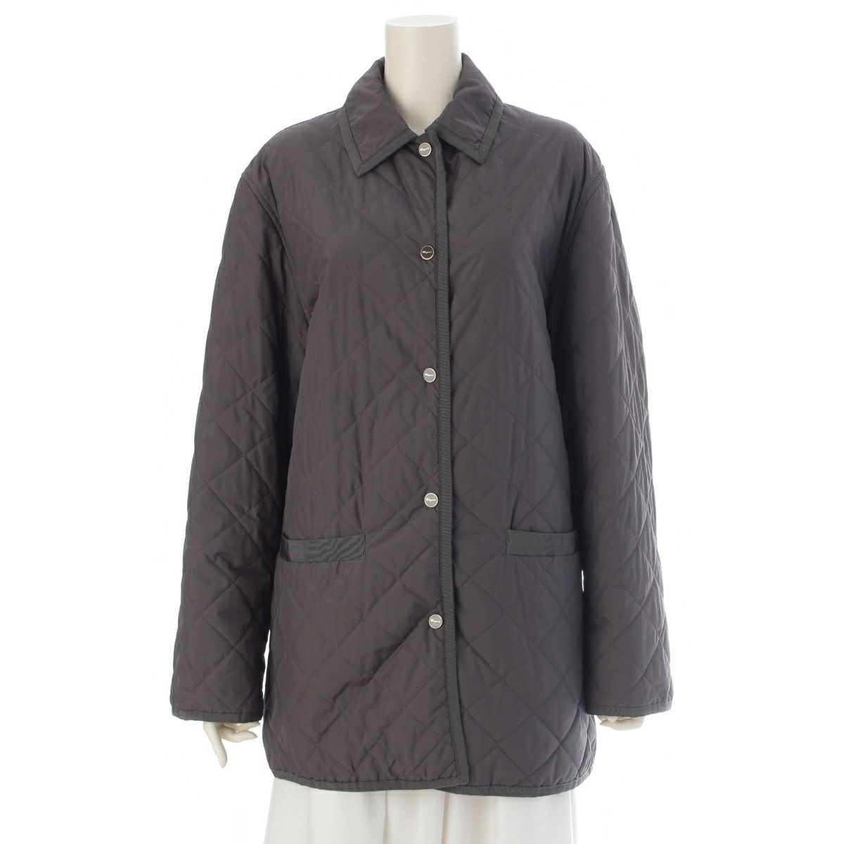 サルヴァトーレフェラガモ キルティング ライト コート アウター グレー M