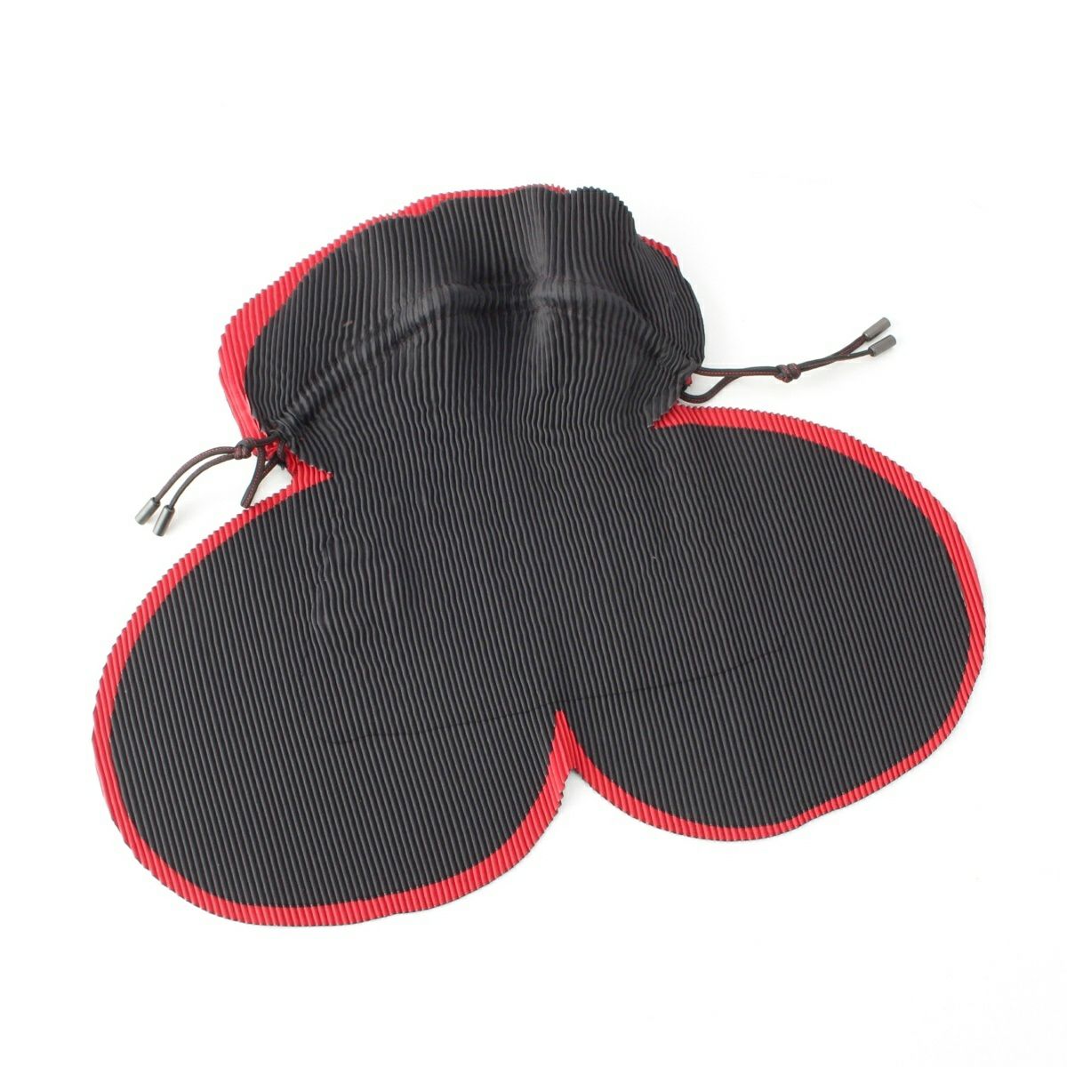 イッセイミヤケ フェット ドローストリング 巾着 ハンドバッグ IF72AG141 ブラック レッド